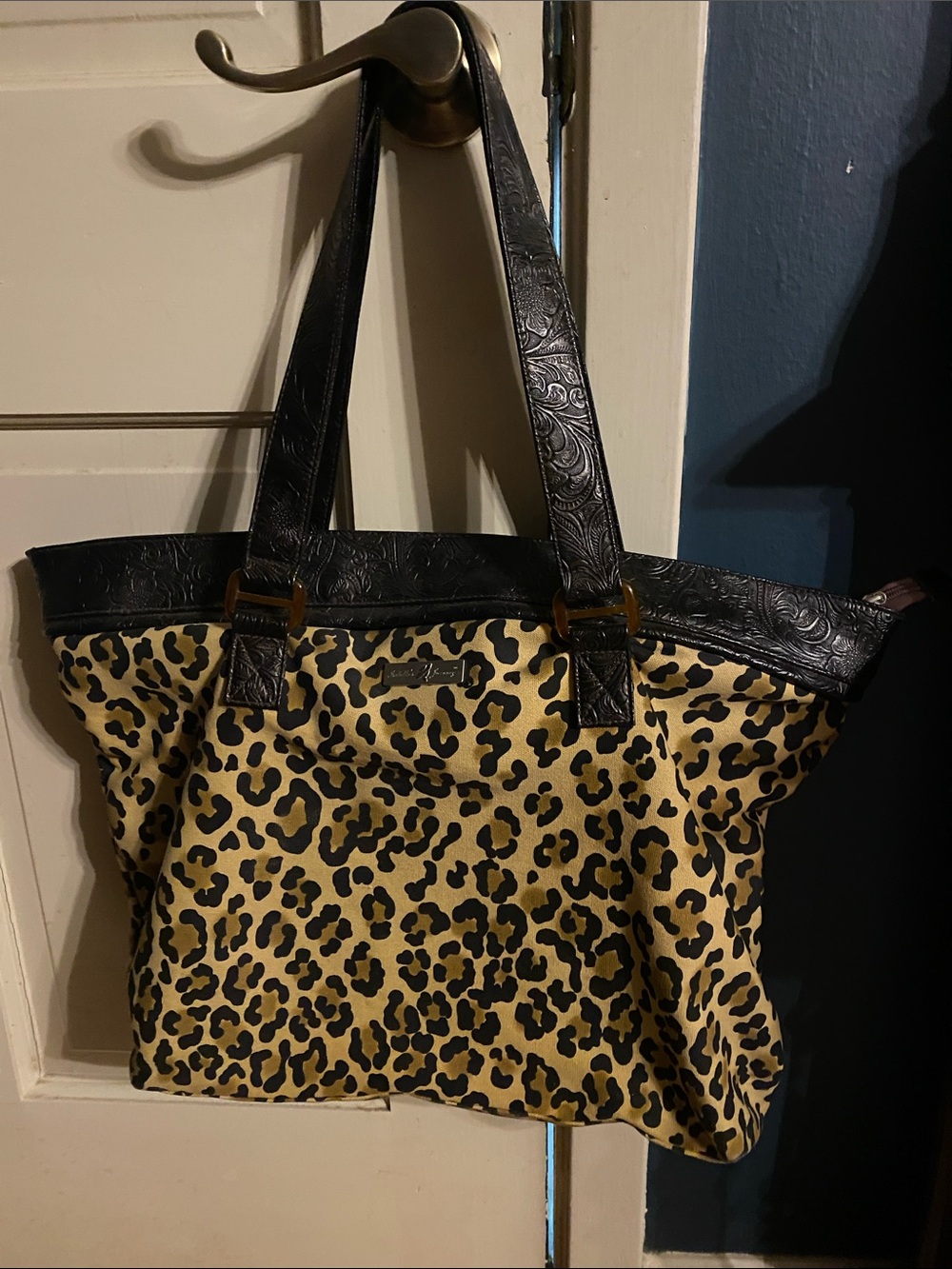 ❤️Isabella’s Journey Leopard Print Tote Bag with Black Trim - Weekender